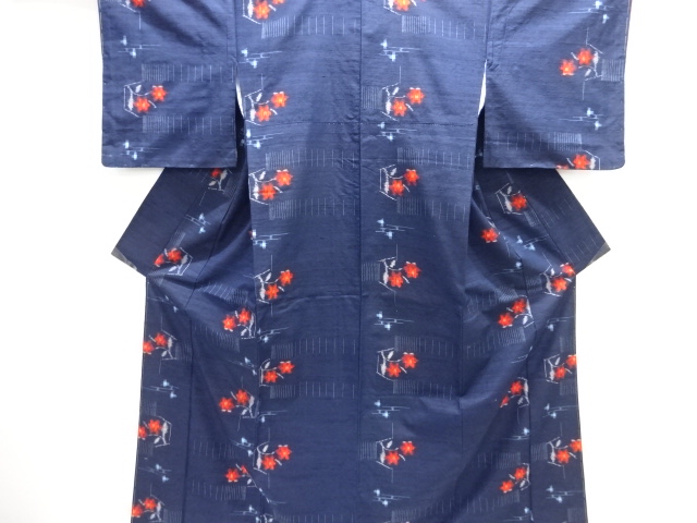JAPANESE KIMONO / TSUMUGI / UNUSED / WOVEN BRANCH FLOWER